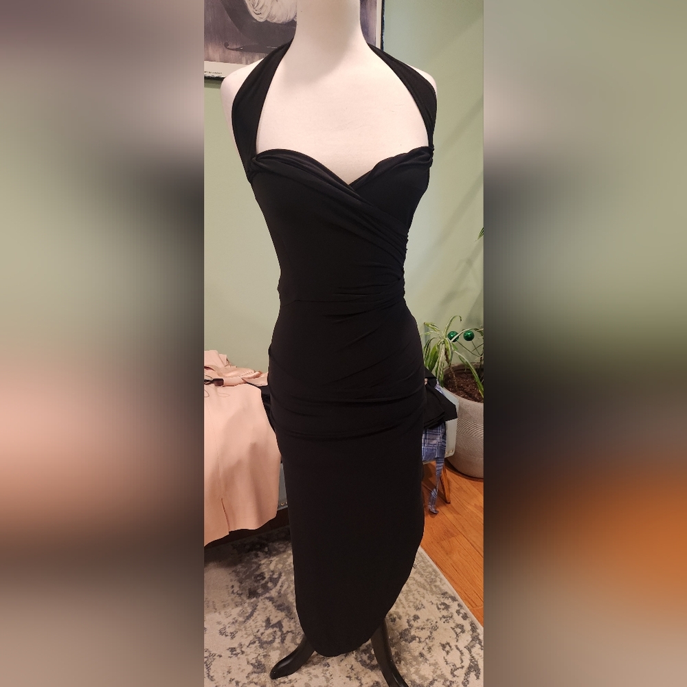 Norma Kamali Halter Black Dress